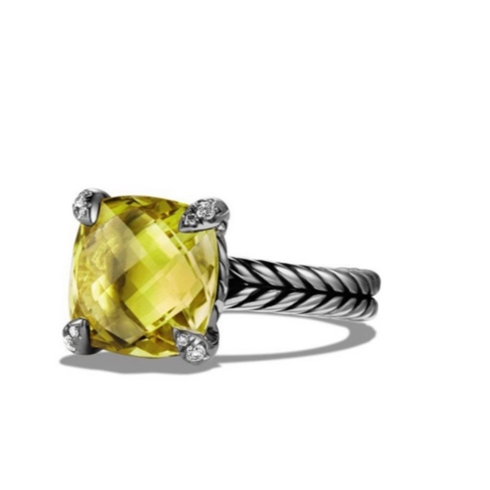 David Yurman Chatelaine® Ring with Lemon Citrine and Pavé Diamonds - Picture 10 of 14